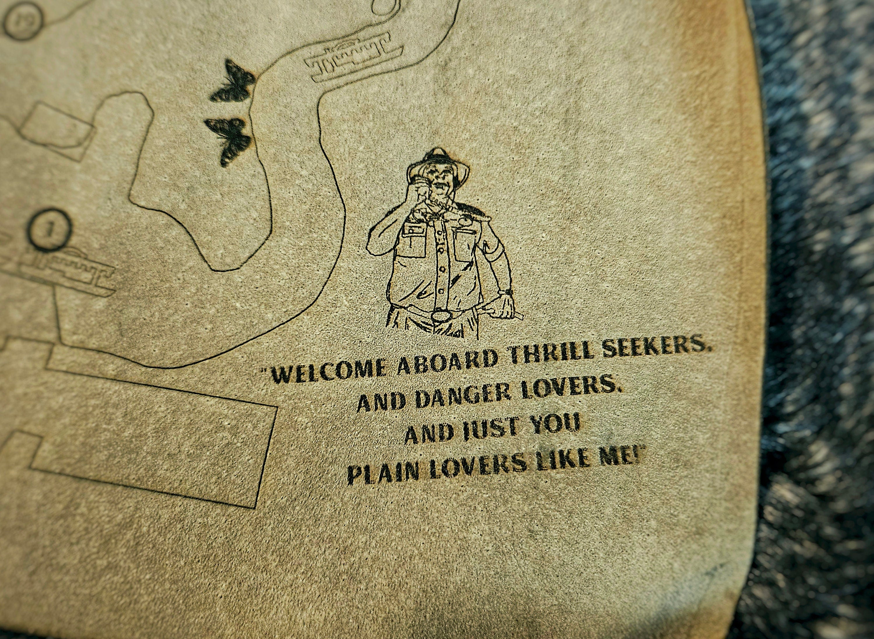 Jungle Cruise Ride Map - Magic Kingdom - Walt Disney World - Leather Map