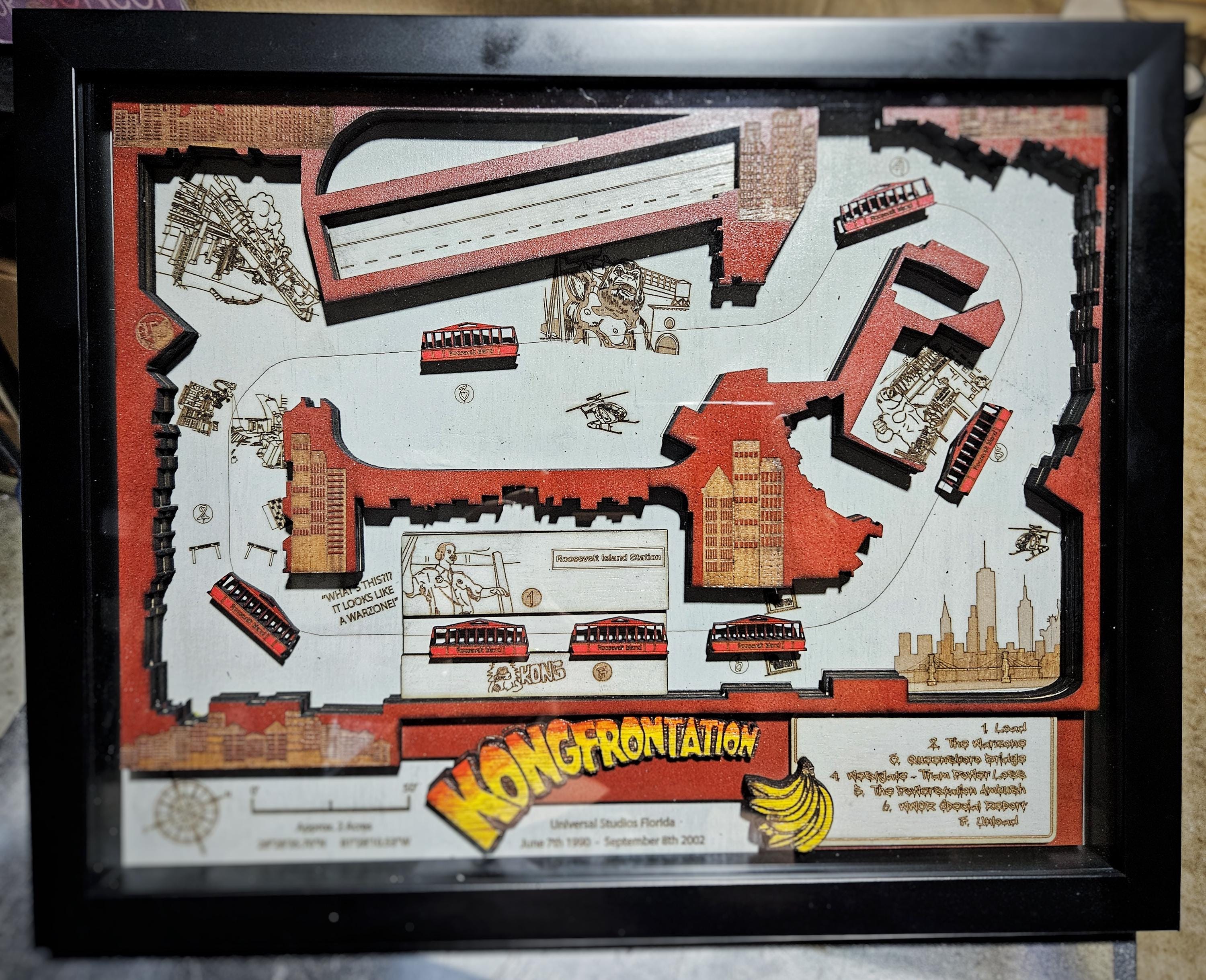 Kongfrontation Ride Map - King Kong - Universal Studios Florida - Universal Orlando - Shadow Box