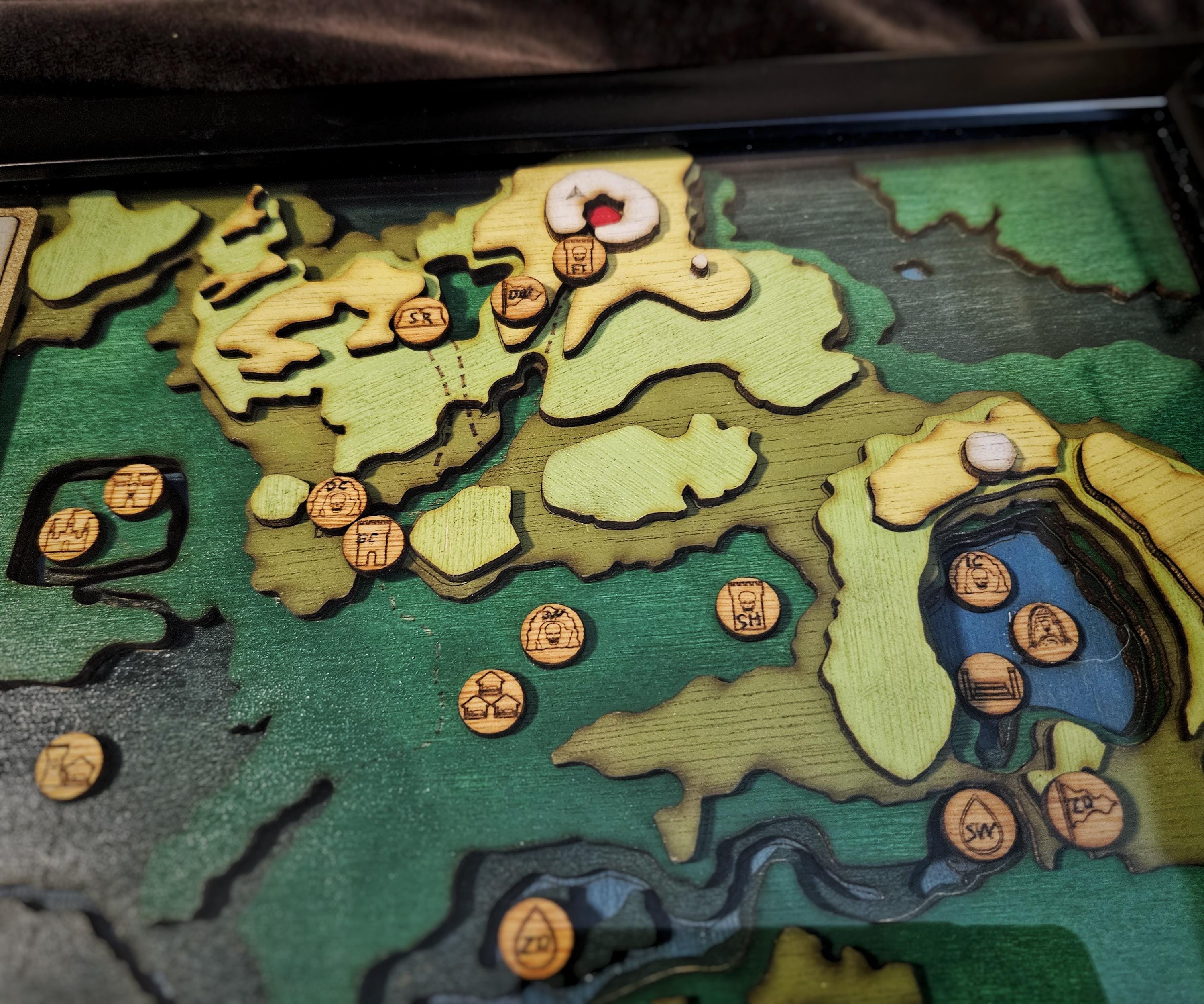 Ocarina of Time Hyrule Map: Wooden Topographic Shadow Box