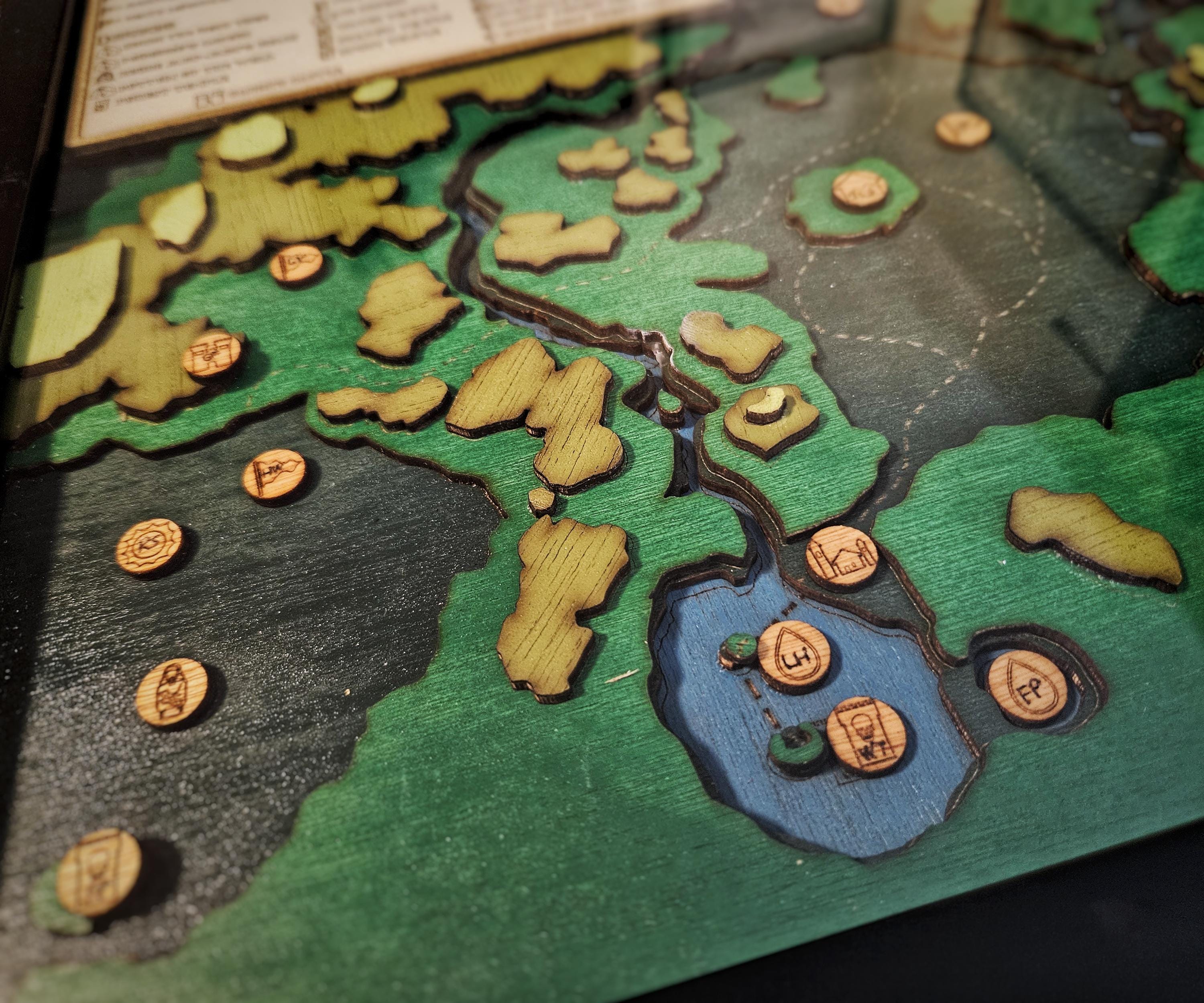 Ocarina of Time Hyrule Map: Wooden Topographic Shadow Box