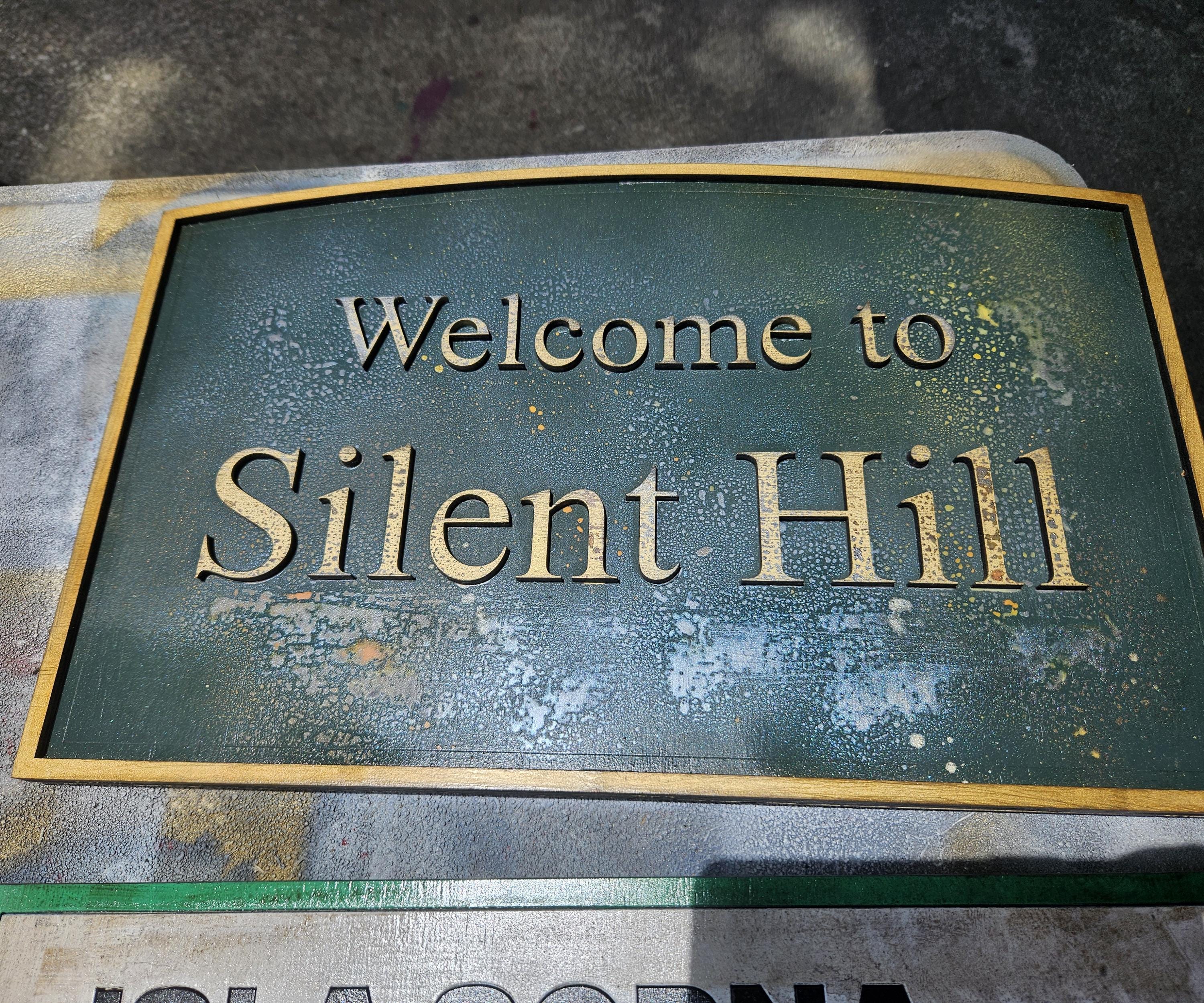 Welcome to Silent Hill - Wood Carved Sign